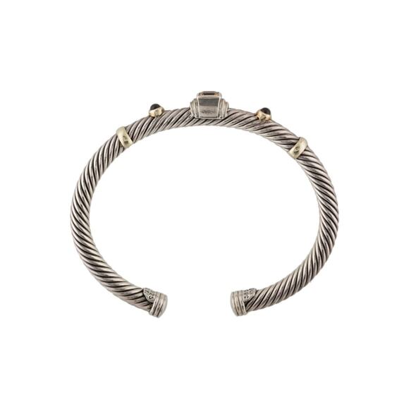 David Yurman Sterling Silver Gold Citrine Pink Tourmaline Renaissance Bracelet - Picture 2 of 8